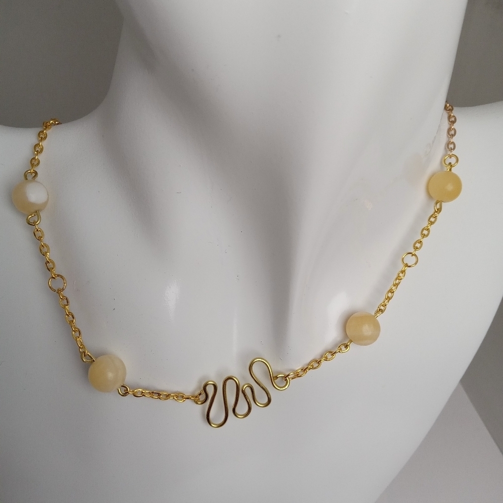 Lemon Jade Wire Wrapped Necklace - Picture 1 of 5